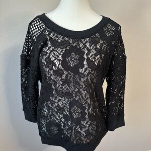 Express Black Lace Sweatshirt